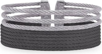 Al&oacute;r Womens Faux Stack Cuff Bracelet In Grey & Black