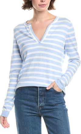 Forté Cashmere Split Neck Cashmere-Blend Sweater