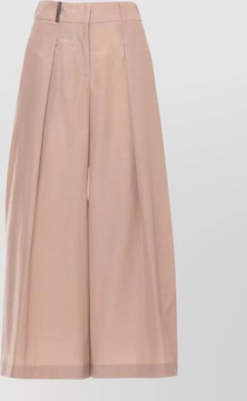 PESERICO straight wide leg cotton tailored trousers