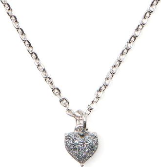 Kate Spade New York mini glitter heart pendant necklace in Silver at Nordstrom