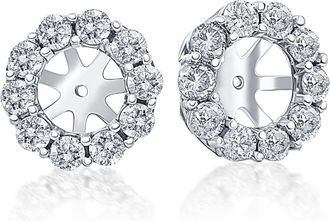 Pompeii3 14K White Gold 1 1/2 Ct. Diamond Studs Earring Jackets (9mm) Lab Grown