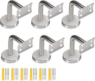 OEM Rapanda - Juego De 6 Soportes De Acero Inoxidable Para Pasamanos - Curvos Para Pasamanos Redondos - Resistentes A La Corrosi&oacute;n - Instalaci&oacute;n R&aacute;pida Co