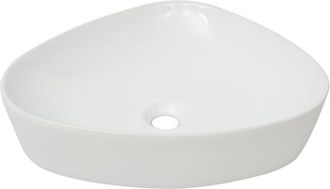 vidaXL Lavabo triangular de cerámica blanco 50,5x41x12 cm Vidaxl