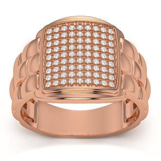 Pompeii3 1/4Ct Pave Diamond Mens Wide Ring Lab Grown in White, Yellow, or Rose Gold