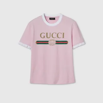 Gucci Cotton Jersey T-shirt With Print, Pink, Ready-to-wear