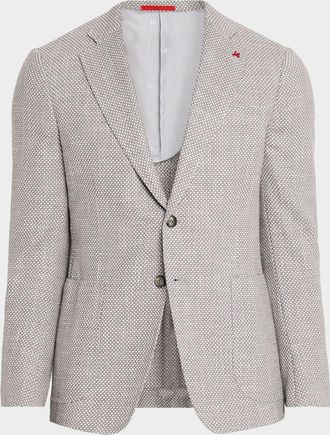 Isaia Men & apos;s Solid Textured Single-Breasted Sport Coat