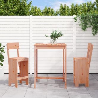vidaXL Mesa Y Sillas De Jard&iacute;n 3 Pzas Madera Maciza Douglas Vidaxl
