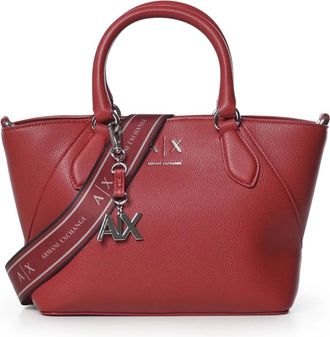 A|X Armani Exchange Mini Shopper Tas - Dames - Tassen - Rood - Maat: ONE Size Zijde