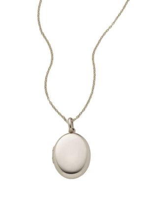 Made by Mary Mini Oval Locket Necklace in Silver at Nordstrom