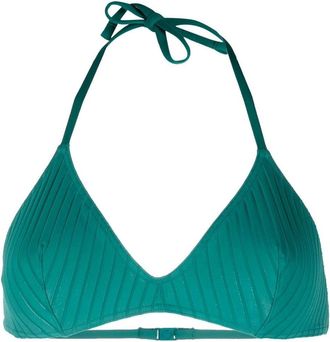 Eres ribbed triangle bikini top - women - Polyamide/Elastane - 40 - Green