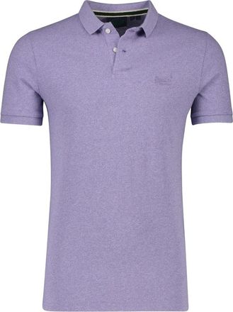 Superdry Paarse poloshirt met korte mouwen - Heren - Polos - Paars - S - Katoen - Tops