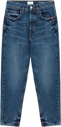Amish Donker & Licht Gewassen Wortelpasvorm Jeans - Heren - Regular Fit Jeans - Blauw - W30 - Katoen - Jeans