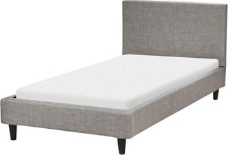 Beliani Bed Fabric FITOU 90 x 200 cm (EU Single) Light Grey