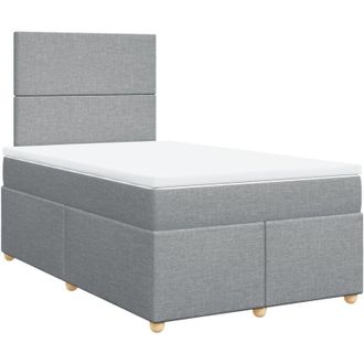 vidaXL Vidaxl - Cama Box Spring Con Colch&oacute;n Tela Gris Claro 120x190 Cm