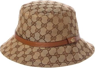 Gucci Gg Canvas & Leather Bucket Hat