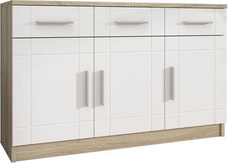 Mirjan24 C&oacute;moda Tucson 145, Roble Sonoma + Blanco, Con Cajones Y Puertas, N&uacute;mero De Cajones: 0, 70x103x37cm