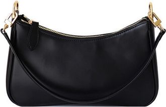 Generic Womens Crescent Handbags Bag, PU Shoulder Bag, Zipper Closure and Chain Design, Applies to Daily Wear, Outfits and Outings (black,25 * 6 * 16cm)