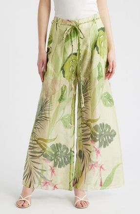 Ciebon Thom Floral Print Maxi Skirt in Citron Multi at Nordstrom, Size X-Small