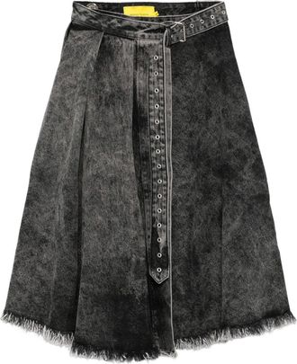 Marques Almeida Belted Denim Skirt - Womens - Organic Cotton