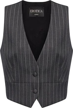 Dondup Gilet Gessato - female - Dondup - Waistcoats - Gray - S - Jackets