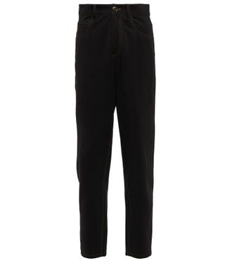 Brunello Cucinelli High-rise straight cotton-blend pants