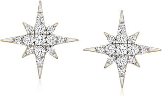 RS Pure by Ross-Simons Diamond Star Stud Earrings in 14kt Yellow Gold