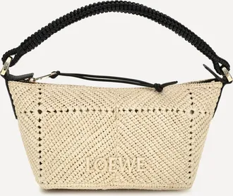 Loewe Mini Cala calf leather and raffia Top Handle Bag Female UNI