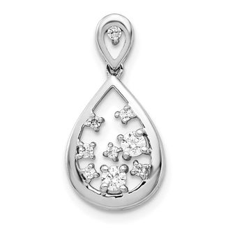 Diamond2Deal 14K White Gold Lab Grown Diamond Pendant (0.21ct, VS, G-H)
