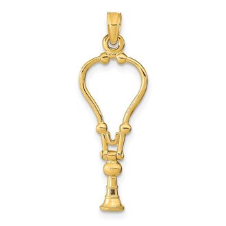 Diamond2Deal 14k Gold 3-D Stethoscope Pendant