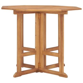 Berkfield Home Durable Folding Garden Dining Table 90x90x75 cm Solid Teak Wood in Brown | Size: 90 x 90 x 75 cm