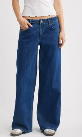 BP. Low Rise Baggy Wide Leg Jeans in La Brea Wash at Nordstrom, Size 32
