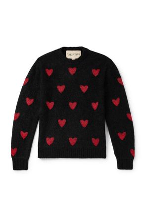Valentino Garavani Jacquard-Knit Metallic Wool-Blend Sweater