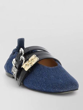 Ganni sue triple ballerina shoes mixed toes