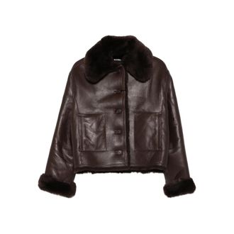 DAVID KOMA Fur-trimmed Leather Jacket