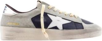 Golden Goose Stardan Su&egrave;de en Leren Zilveren Hiel - Heren - Sneakers - Grijs - 40 EU - Su&egrave;de - Schoenen