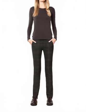 Avenue Montaigne Womens Heritage Plaid Straight Leg Pants In Chocolate Multi
