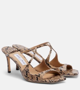 Jimmy Choo London Anise snake-effect leather mules