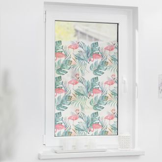 Lichtblick Original Fensterfolie »Fensterfolie selbstklebend, Sichtschutz, Flamingo - Rosa Grün« 1 Stk. blickdicht glatt statisch haftend