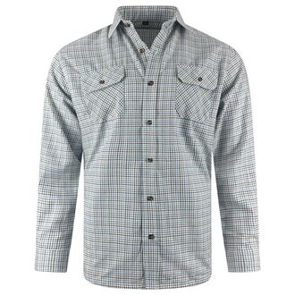 Carabou Check Shirt Long Sleeved 2 Chest Pockets Casual M-XXL Mens Tattersall (UK, Alpha, L, Regular, Regular, Beige)