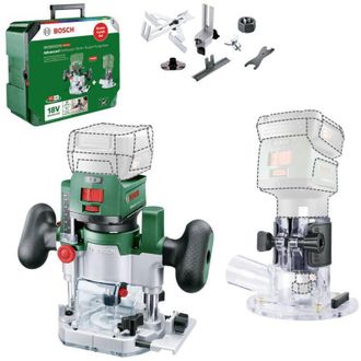 Bosch Utensili - Fresatrice per bordi e ad immersione a batteria 18V, senza batteria e caricabatterie 06039D5002