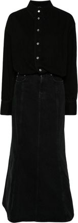 Haikure Jos denim maxi dress - women - Cotton - M - Black