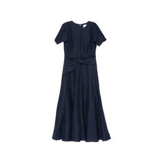 Roland Mouret Pleated Flutter-sleeve Midi Dress