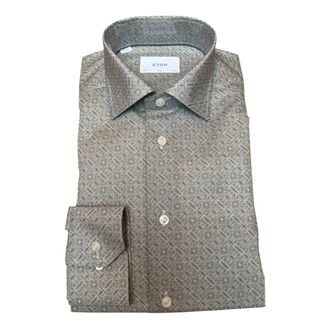 Eton Shirts - Heren - Casual Overhemden - Bruin - XL - Overhemden