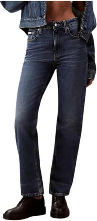 Calvin Klein High Rise Straight Jeans - Dames - Regular Fit Jeans - Blauw - W29 - Katoen - Jeans