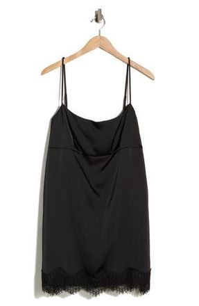 Wayf Lace Trim Minidress in Black at Nordstrom Rack, Size X-Large