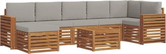 vidaXL Conjunto De Sof&aacute;s De Exterior 8 Uds. Gris Natural Y Claro Vidaxl