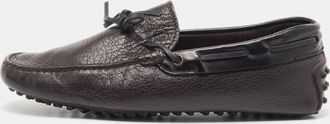 Tod's Tods Black Leather Bow Slip On Loafers