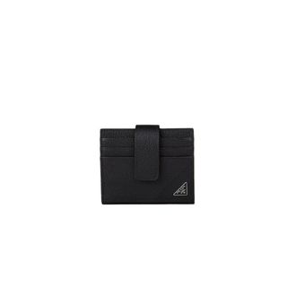 Prada Wallets & Cardholders, male, Black, Size: ONE SIZE Triangle Logo Button Flap Card Case