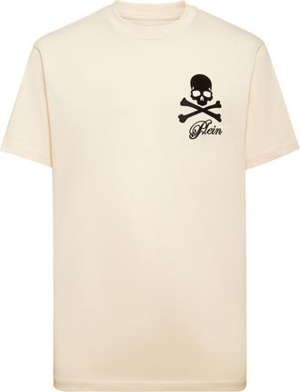 Philipp Plein Printed Round Neck T-Shirt Skull & Bones