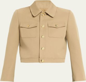 Nili Lotan Edna Single-Breasted Crop Jacket